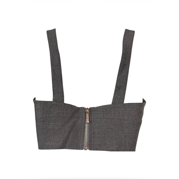 NEW, Michael Kors, Wool Flannel Crop Top, Size 4, Gray - Picture 6 of 8